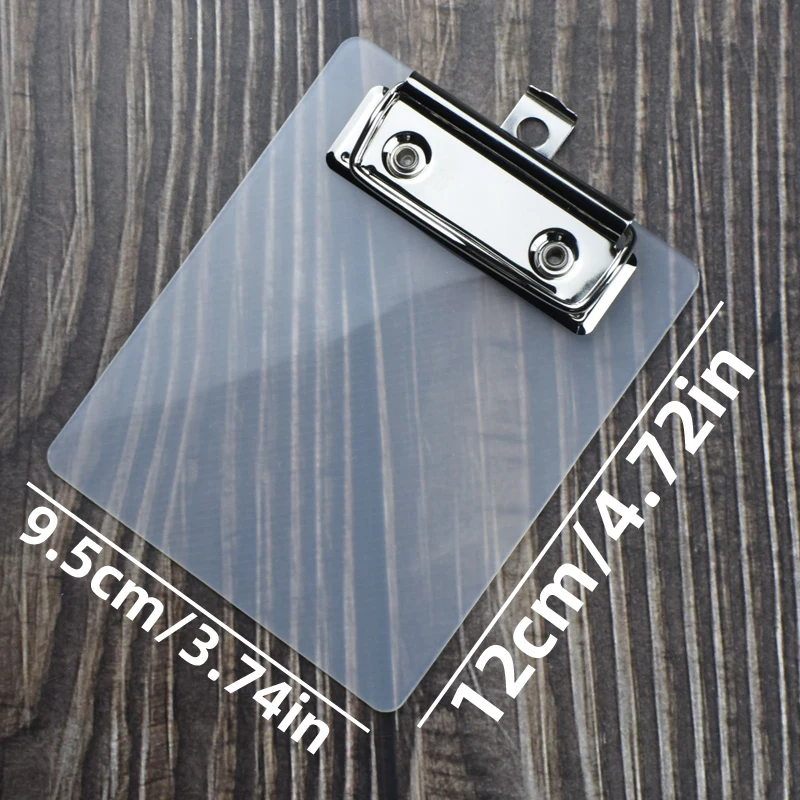 1pc 미니 투명 클립 보드 작은 파일 폴더 주최자 쓰기 패드 종이 홀더 클립 보드 편지지 사무실 학교 용품