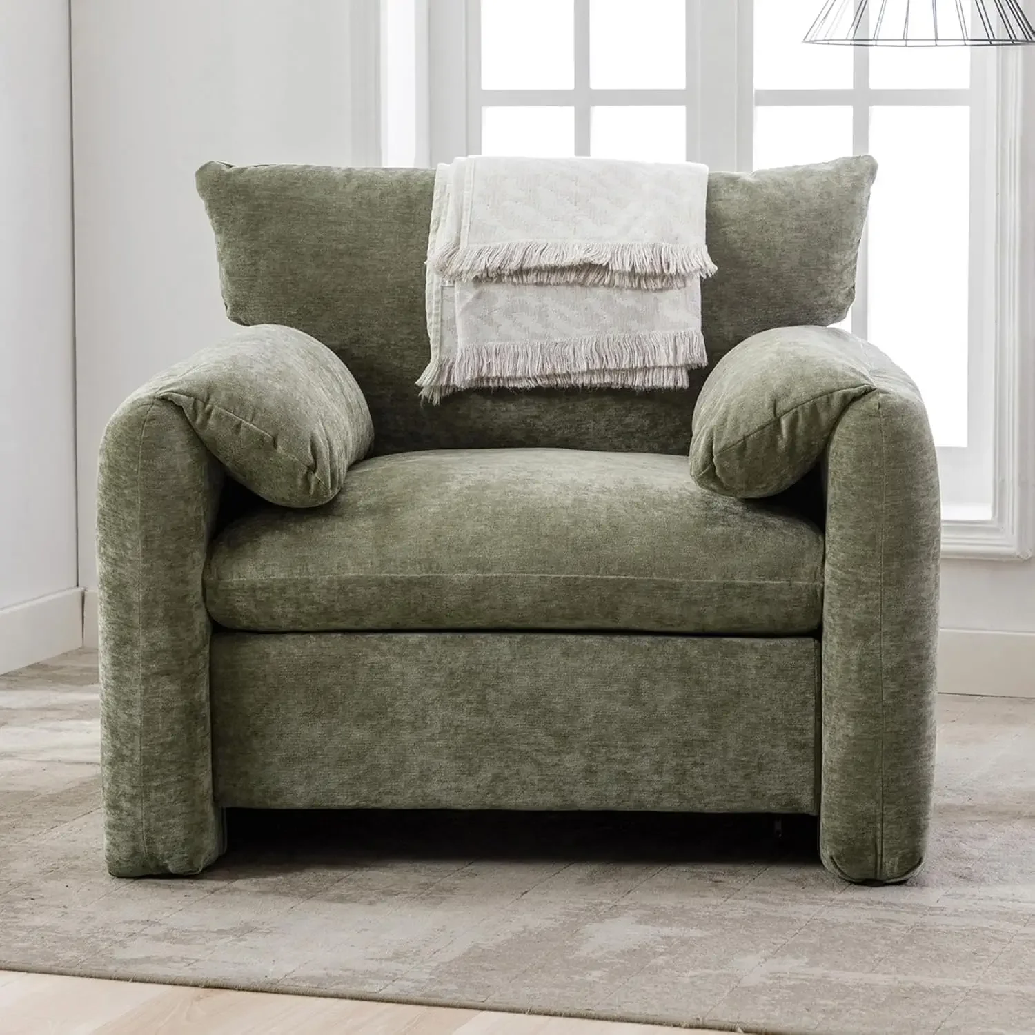 

Chenille Oversized Armchair-Modern Accent Chair&Single Sofa Lounge,38.6'' Wide,Comfortable Seating for Living Room&Bedroom,Green