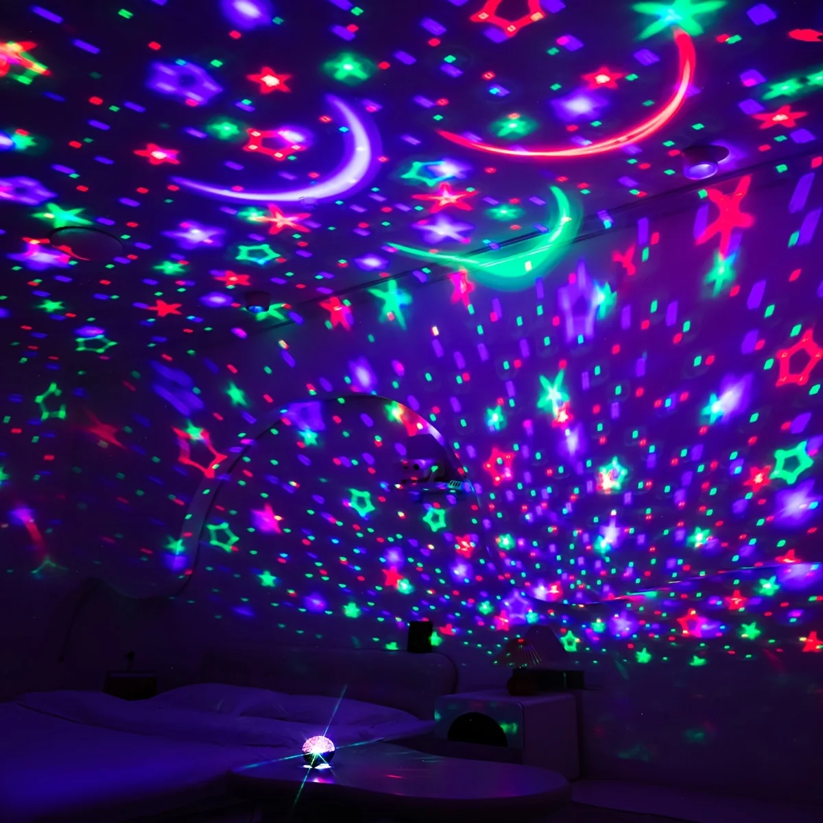 LED Night Light USB Plug RGB Starry Sky Galaxy Moon Projector Light Auto Color Changing for Kids Room Birthday Party Decor Gift