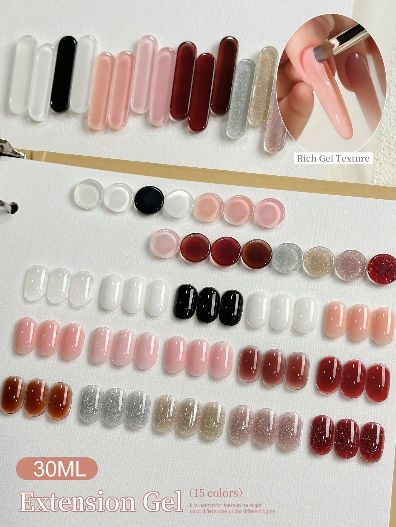 XEIJAYI 30ml 18 Farben Optional Festes Verlängerungsgel zum Stärken und Formen, Nicht Leicht Zerbrechliches Nagellack-Gel – Detail 3