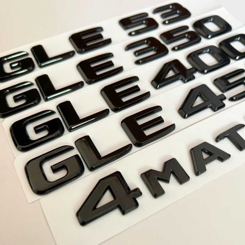 Car ABS Trunk Letters Logo Badge Emblem Decal Styling Sticker For Mercedes Benz GLE GLE53 GLE350 GLE400 GLE450 W166 W167 4 Matic