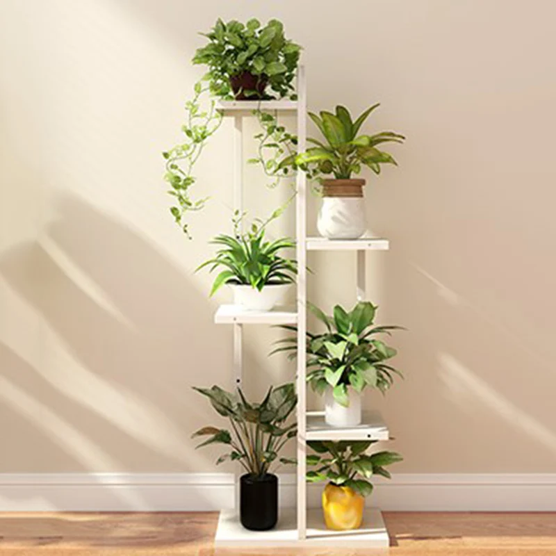 Varanda ferro planta prateleira organizador suporte sala interior flores suporte de metal porta
