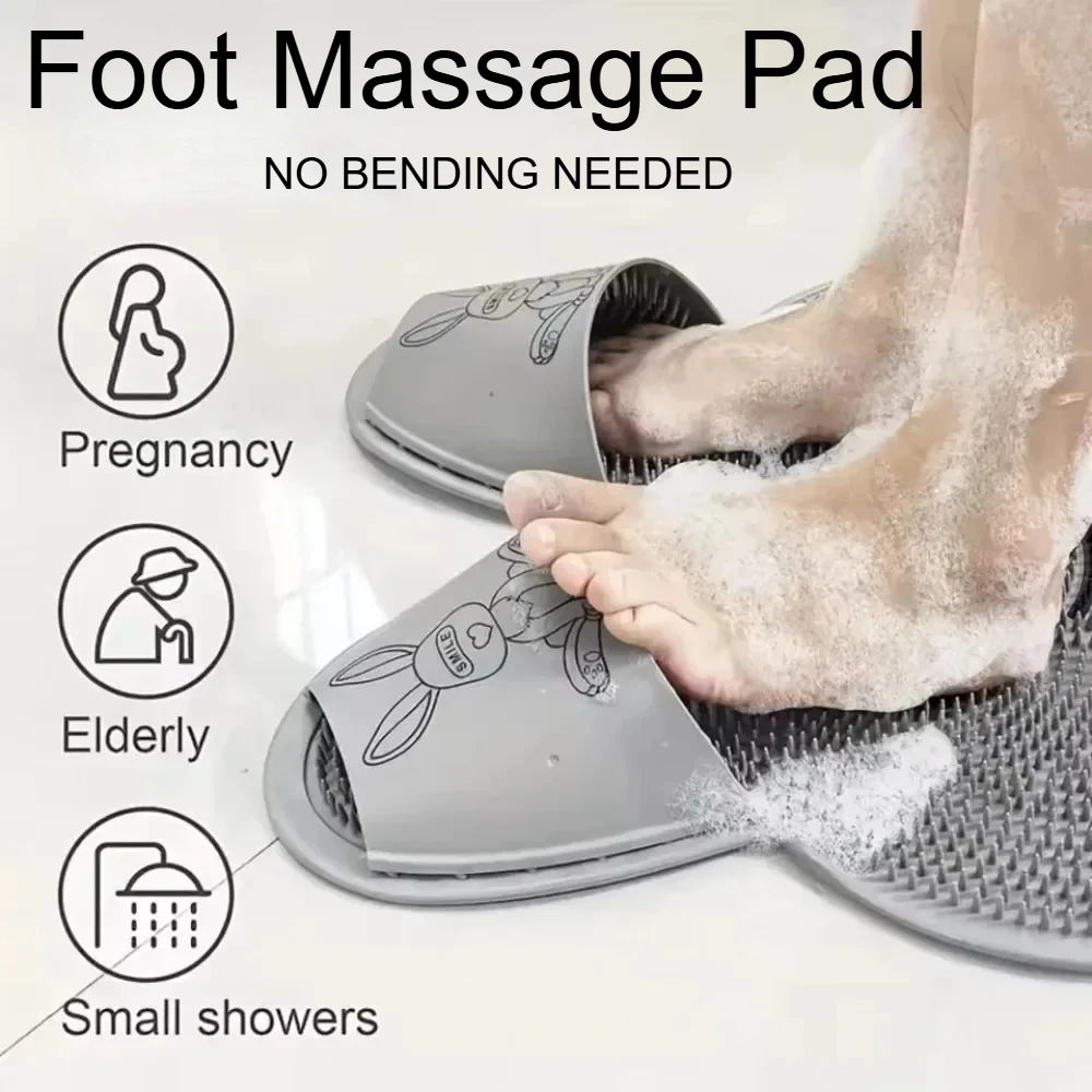 

Силиконовая щетка-кролик для душа, отшелушивающая массажная щетка, коврик для мытья ног, массажер для спины, нескользящий коврик для ванной, инструменты для душа