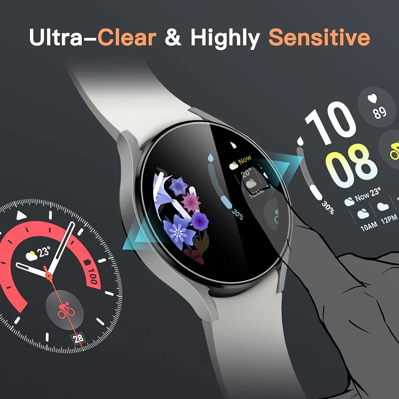 Screen Protector Film for Samsung Galaxy Watch 4/5/5 Pro Tempered Glass for Samsung Watch 5 Pro/5/4 44mm 40mm Smart Watch Film