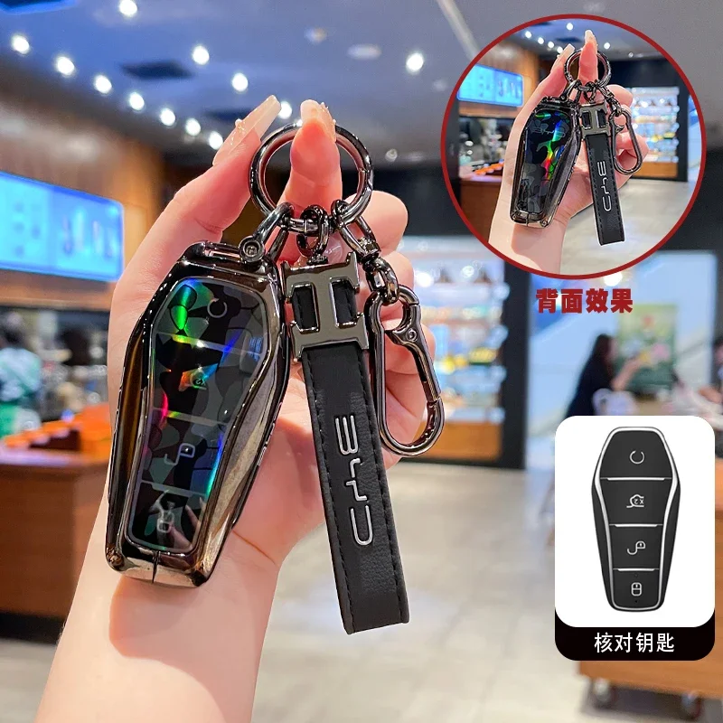 Autoschlüssel-Hülle für BYD Song Plus Atto 3 Han EV Tang DM Qin Seal Dolphin Smart Auto Schlüsselhülle Schlüsselanhänger Zubehör