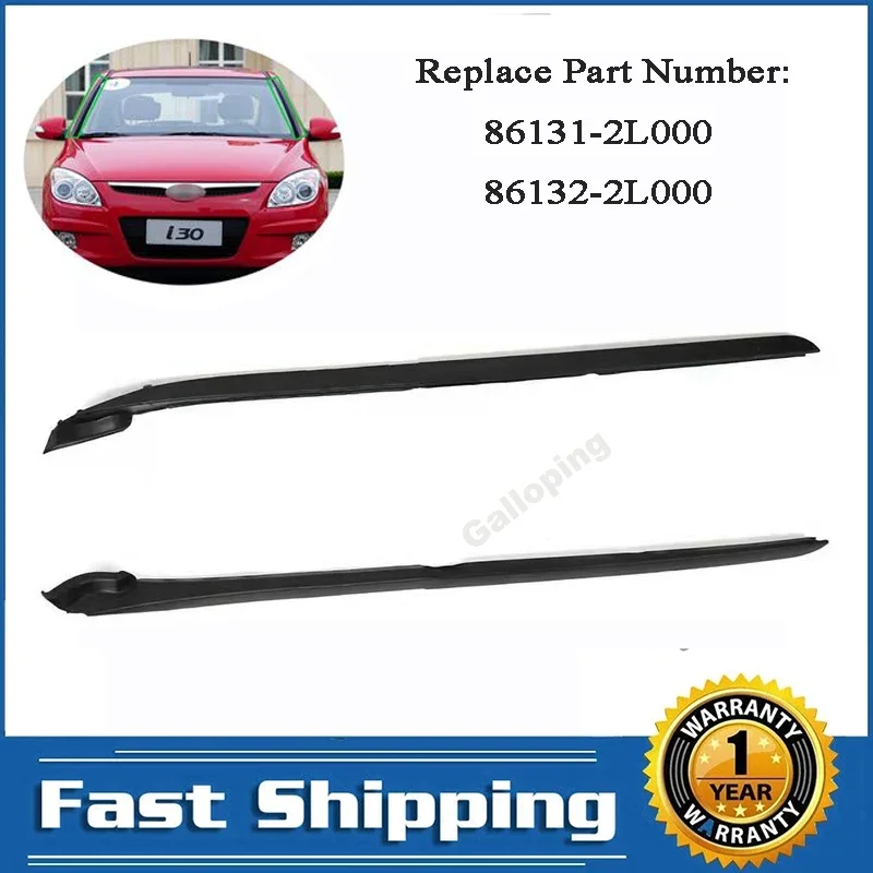 Dla Hyundai I30 2007-2012 1 para lewy i prawy zestaw szyby przedniej-szklana osłona boczna listwa ozdobna Winscreen Window Trim 861322L000