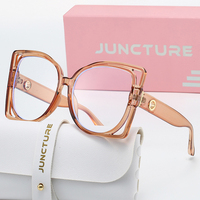 JUNCTURE Anti Blue Light Glasses Fashion Square Transparent Lens Eyewear Women Daily Wear Office Reading Glasses Holiday Gifts