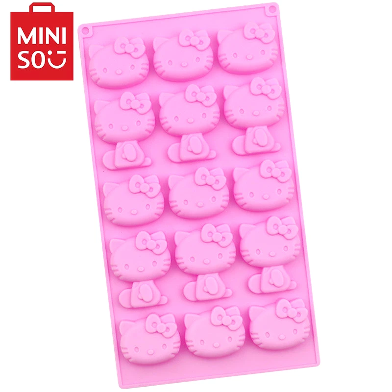 Sanrios MINISO Hello Kitty ช็อกโกแลต Reposteria แม่พิมพ์ DIY แม่พิมพ์ซิลิโคน Pastry Fudge คุกกี้แม่พิมพ์อุปกรณ์ครัวหน้าแรก