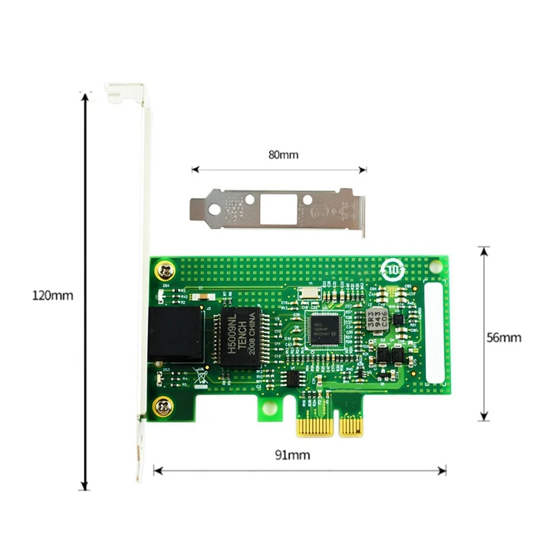 Vervanging I210-T1 PCI-Ex1 Gigabit Single Port Server Netwerkkaart I210AT Chip Bedrade Desktop Netwerkkaart