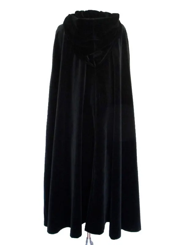 Bla Capa con capucha de terciopelo Disfraz de escenario actuación traje de Halloween Cosplay Role-plang Sle tradicional chino Eth...