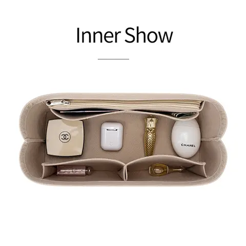 Filtinsatsväska Kosmetikorganisatörsinsats för Goyard Tote, Sminkväskor med dragkedja, Innerficka Passar Lyxiga Handväskor för Dam 10 best sales cloe-väska - №6