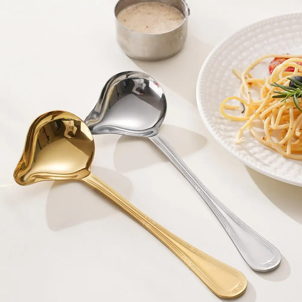 ملعقة تقشط الزيت غير الضارة، ملعقة زيت متينة من الفولاذ المقاوم للصدأ للتجديف بدون جهد، مطعم منزلي، مطابخ الفنادق، سهلة #3