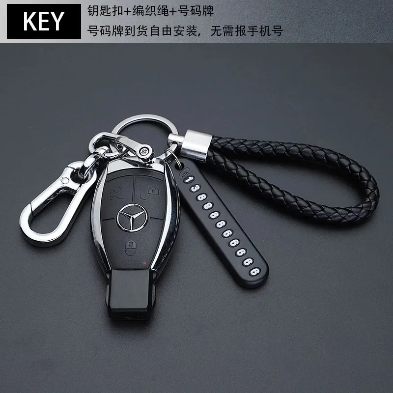 Anti-Lost Car Key Pendant Split Rings Keyring Auto Vehicle Lobster Keychain Phone Number Card Clasp Key Chain Car Accessories