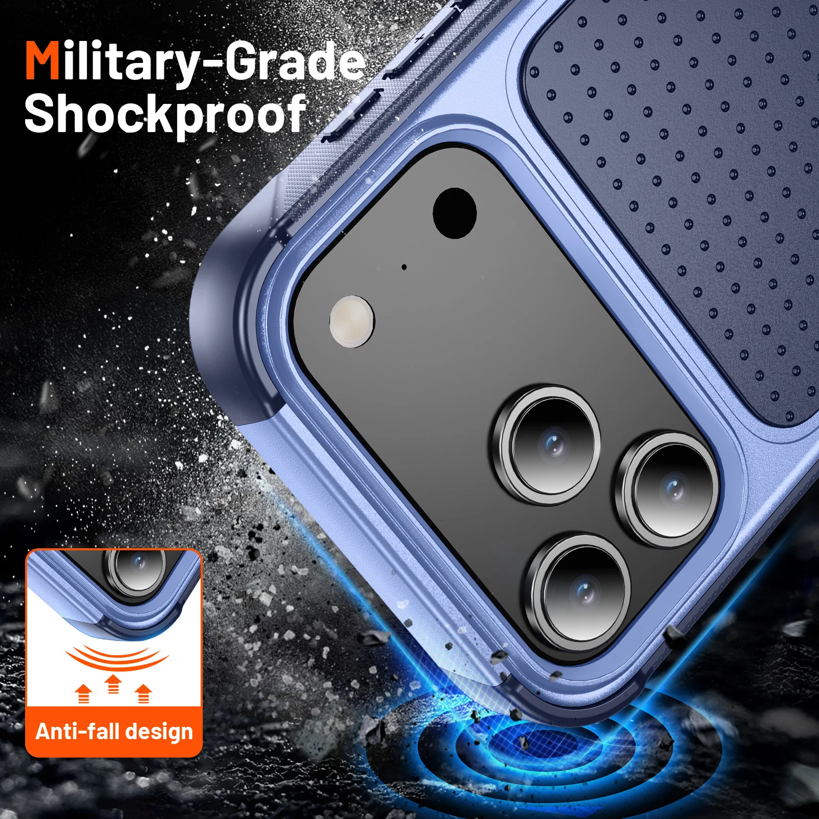 Funda híbrida de lujo resistente a prueba de golpes para iPhone 17 Air 16 15 14 13 12 11 Pro Max Plus, marco de plástico duro, contraportada de TPU