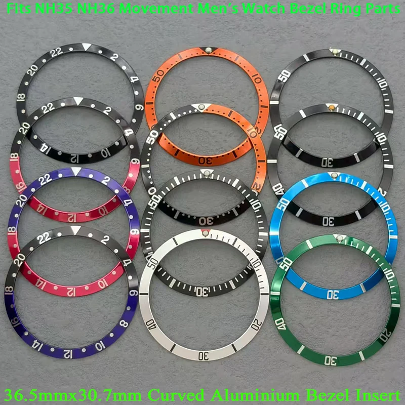 

Mod 36.5mm Aluminium Bezel Insert NH35 Case Ring Fits Submariner NH35 NH36 Movement Case Ring Men Watch Refit Bezel Accessories