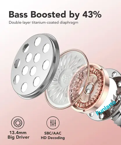 Imagen 2 del producto Auriculares deportivos inalámbricos TWS auriculares inalámbricos Bluetooth 5,3 con micrófono de cancelación de ruido ENC IP7 impermeable para correr