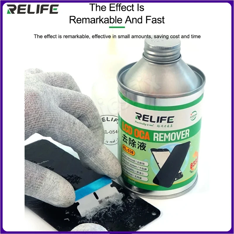 Relife-oca Removendo Líquidos para Tela Lcd Solução de Reparação Cola Oca Ferramentas Fluidas de Limpeza Iphone Samsung Xiaomi Huawei 250ml 8333