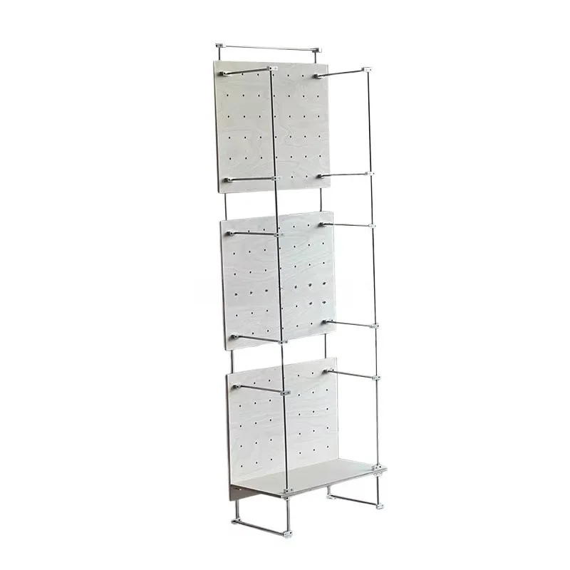 

Simple decorative display stand, multi-layer stainless steel ocean plate shelf, hole plate, optical axis storage rack
