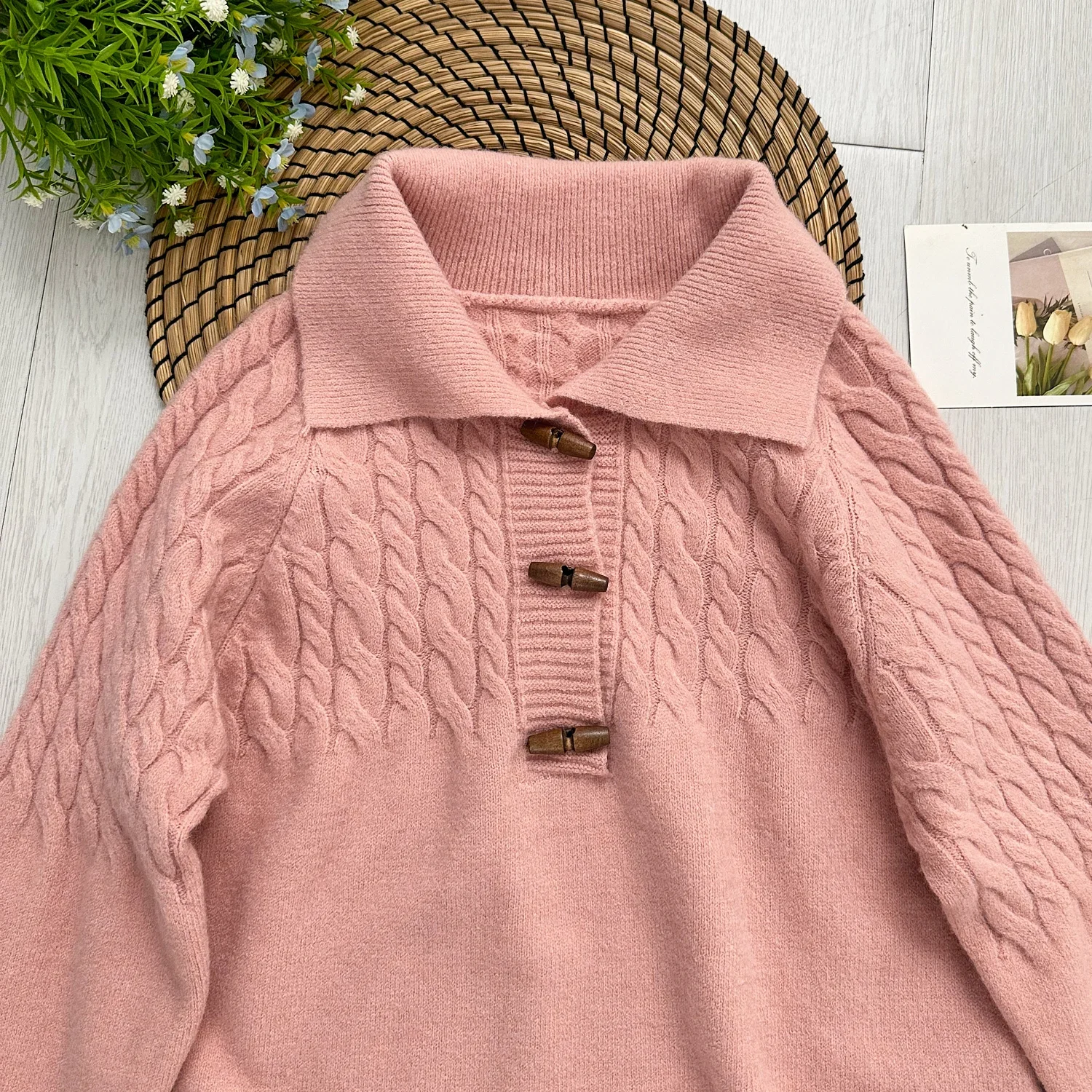 ชุดเดรสถัก cewek seksi หวานลำลองสำหรับผู้หญิง, ชุดเดรสแขนยาวทรงหลวมเสื้อผ้าแฟชั่นสำหรับผู้หญิง