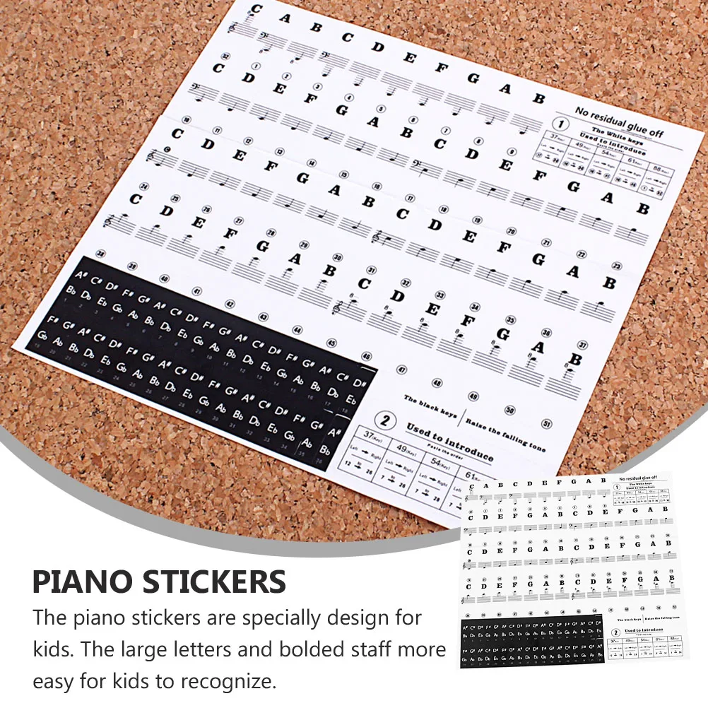 

Piano Stickers Kids Music Instrument PVC Electric Keyboards Transparent Removable Beginner Learning Keyboard Accessories