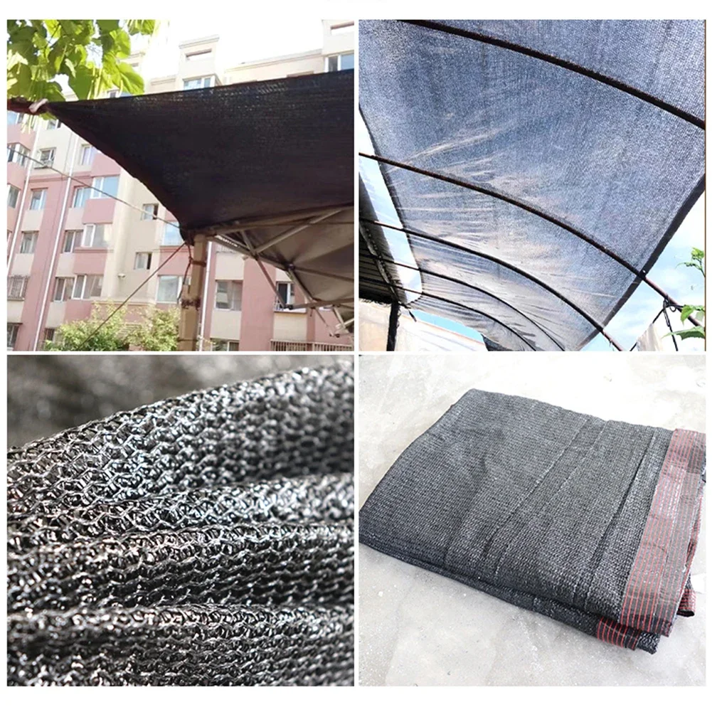 Black Shade Cloth Durable Mesh Tarp with Grommets Garden Sunblock Shade Cloth Shading Antifreezing for Plants Cover Greenhouse