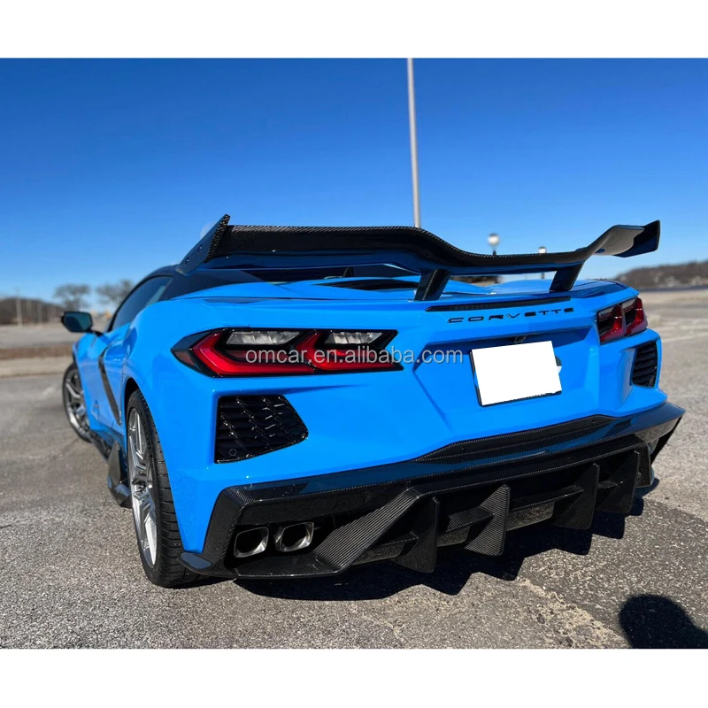 Upgrade Facelift Dry Carbon Fiber Z06 Style Rear Spoiler Wing For Chevrolet Corvette C8 Stingray Body Kit Car Accessories