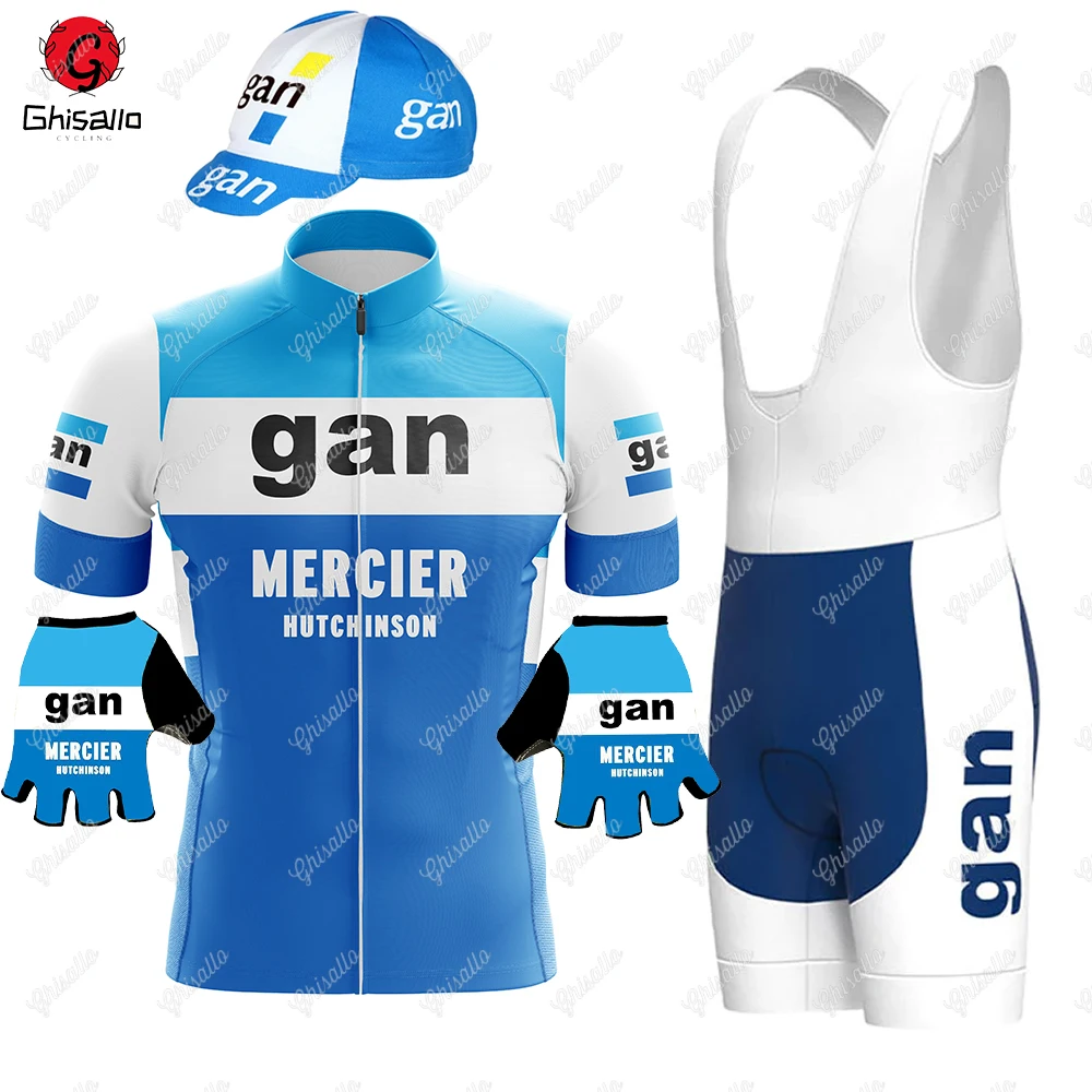 Retro Team Cycling Jersey Set for Men, Short Sleeve, Bib Shorts, Bicycle Clothing, MTB Bike Jersey, Uniform, New, 2022