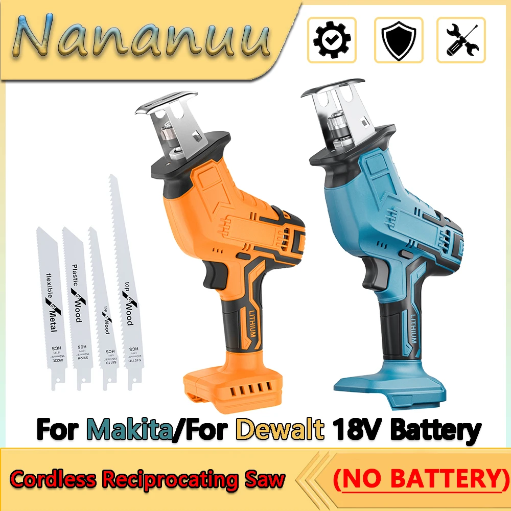 

Nananuu Cordless Reciprocating Saw Adjustable Speed Electric Reciprocating Saw Wood/ Metal /Pipe/ Tree Cutting (No Battery)