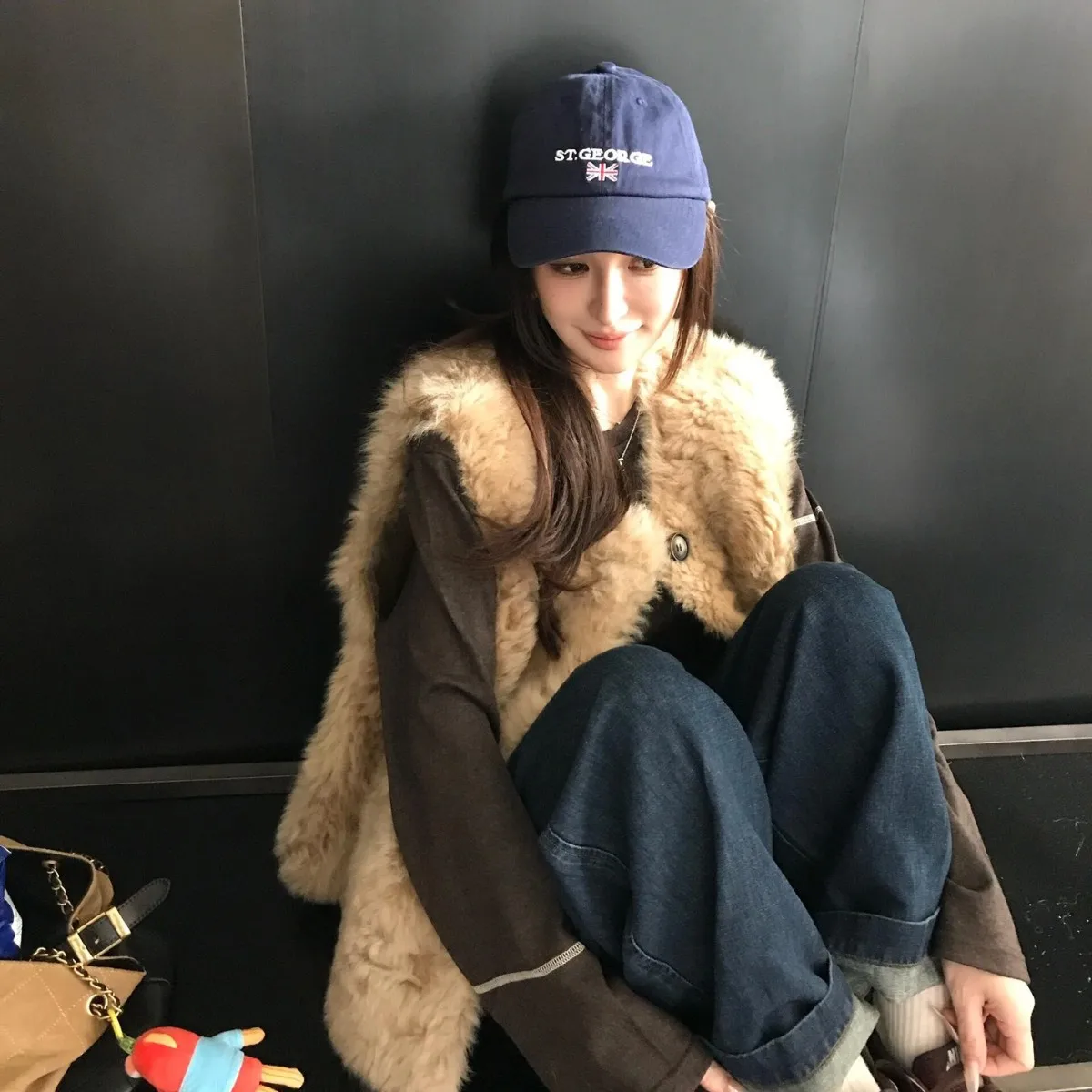 Elegante inverno feminino colete de pele do falso cor pura único breasted sem mangas eco casaco de pele para feminino grosso quente senhora jaqueta de pele de vison