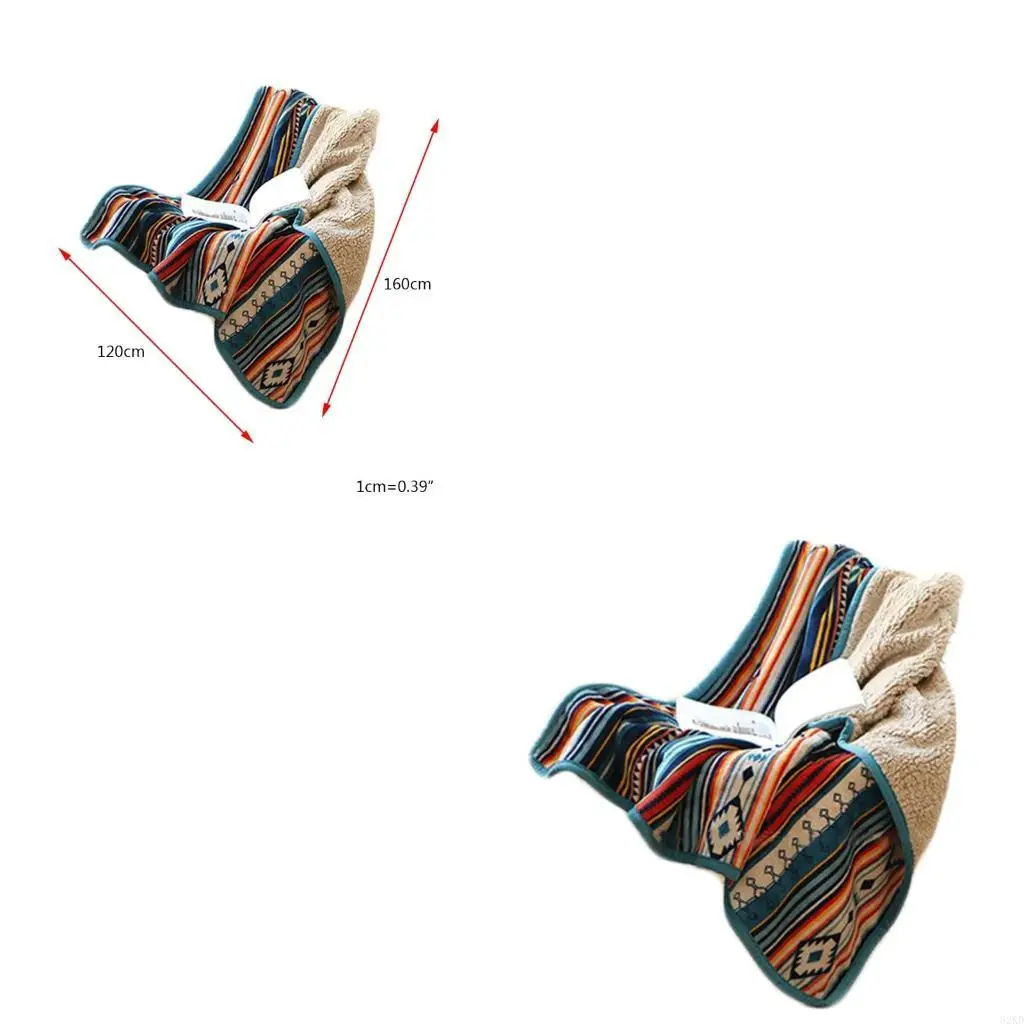 62KD Air Conditioner Throw Blanket Single Person Colorful Stripes Throw Blanket