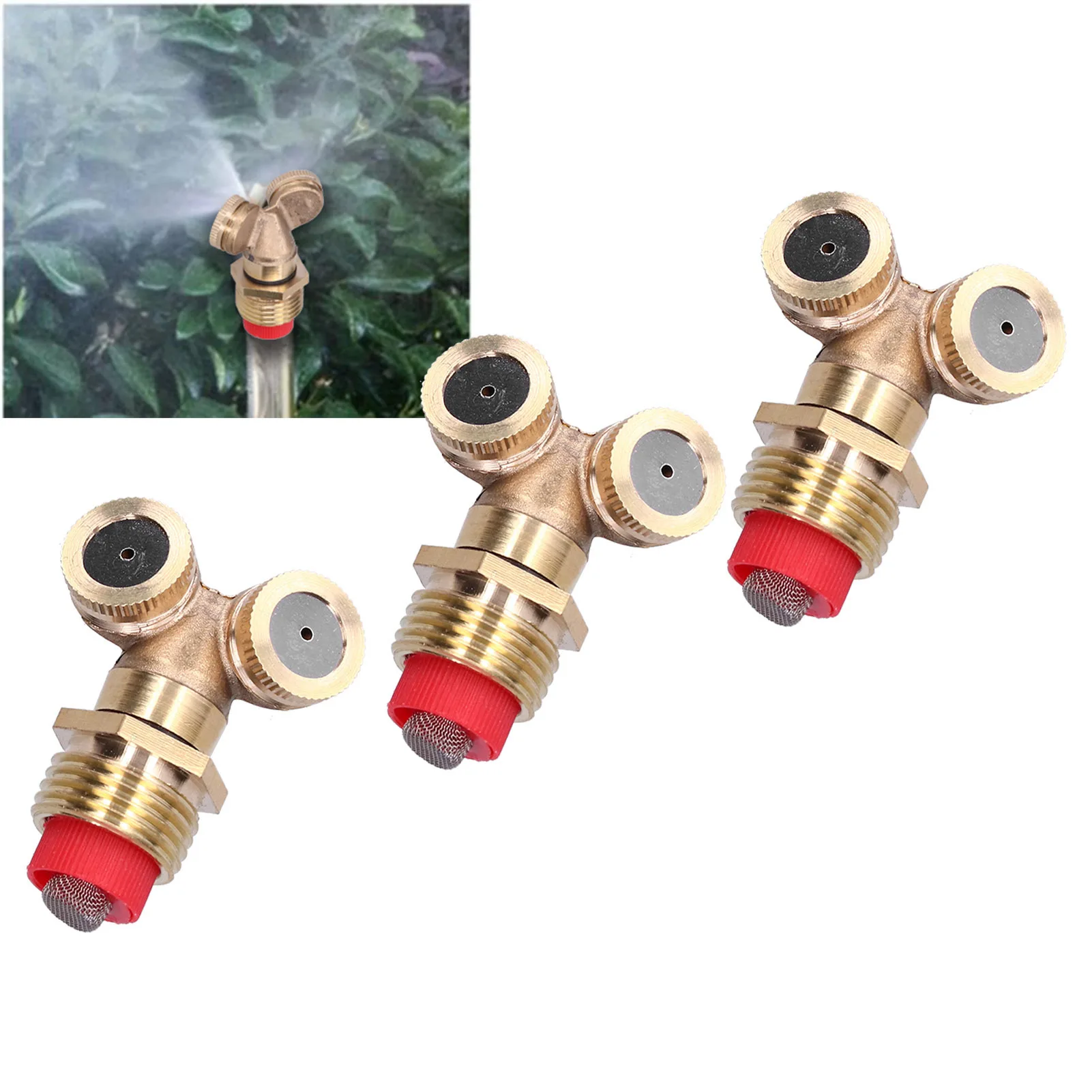 3Pcs Agricultural Spray Nozzle with Filter G1/2 Male Thread Irrigation Mist Sprinkler Head