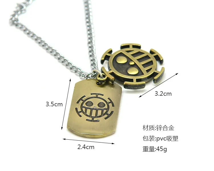 Anime One Piece Necklace Luffy Straw Hat And Skull Logo Dog Tag Pendant Men Fashion Choker Accessories Jewelry Figure Toys