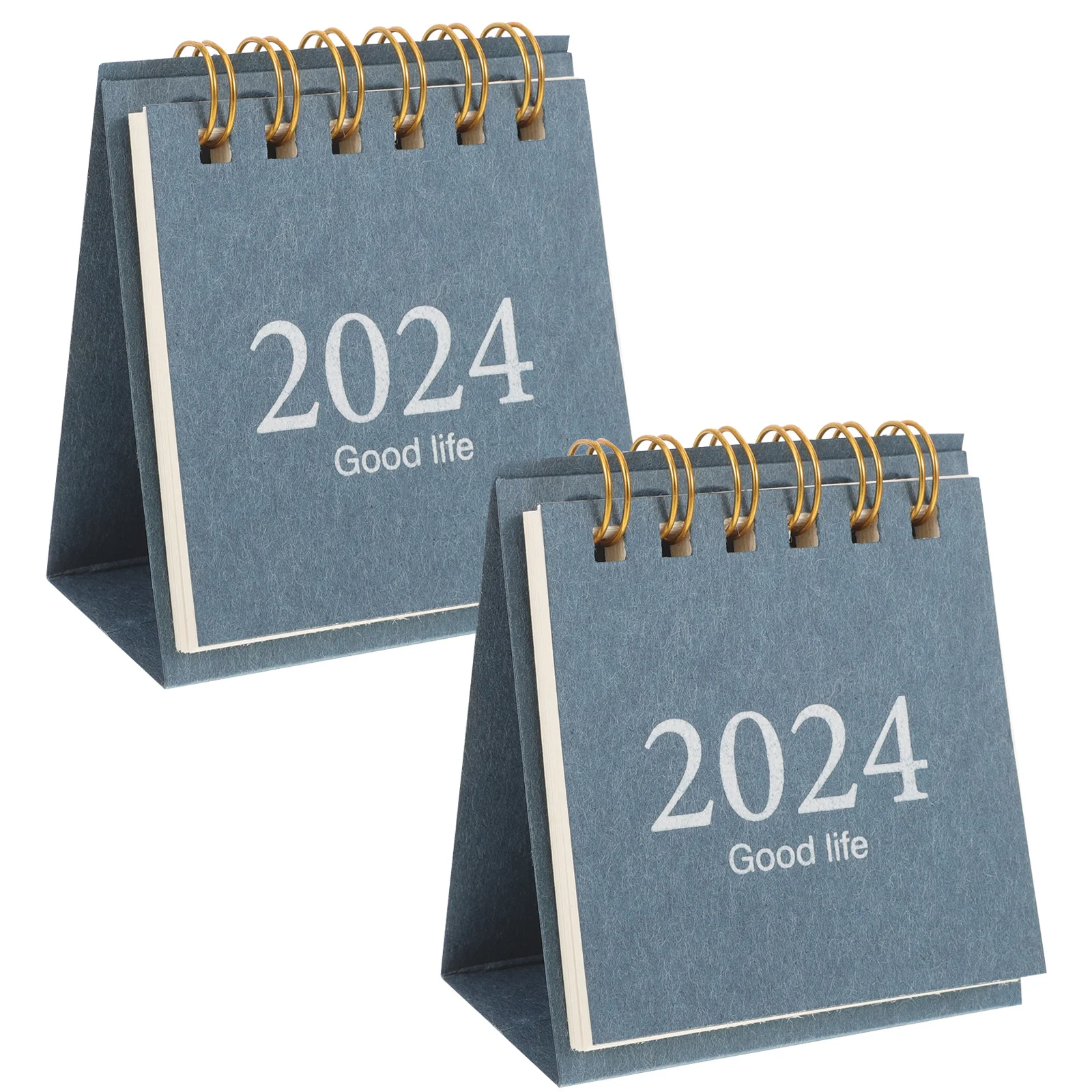 2 pçs mini calendário de mesa 2024 espiral flip calendário mensal pequeno organizador de mesa para escritório uso doméstico pequenos calendários de mesa