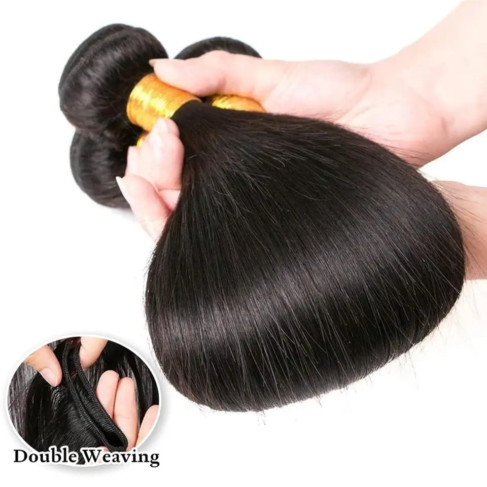 Paquetes de Cabello Humano Recto Remy Virgen Jupade Cabello Humano Recto Paquetes y Tejidos Cabello Negro Natural Extensiones 3