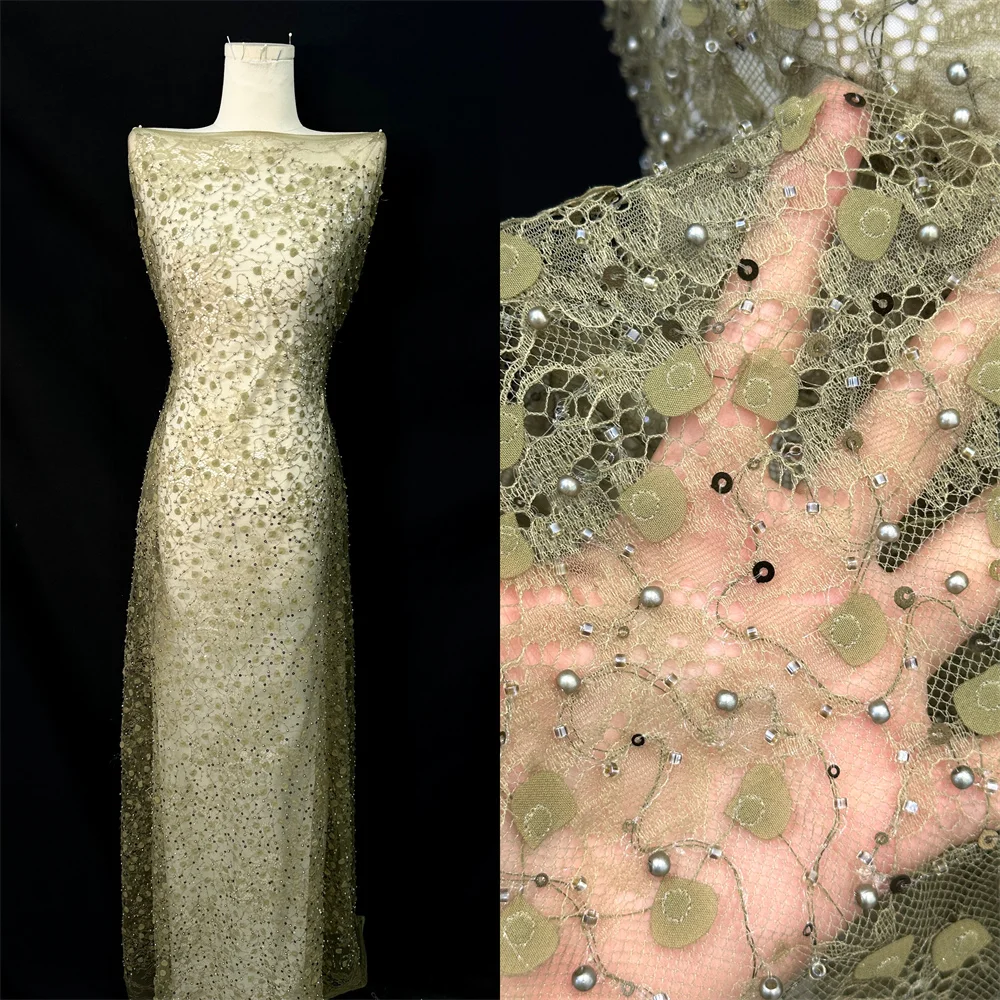 Africano 2025 malha de alta qualidade lantejoulas bordado frisado tule tecidos renda nigeriano para material nupcial costura casamento