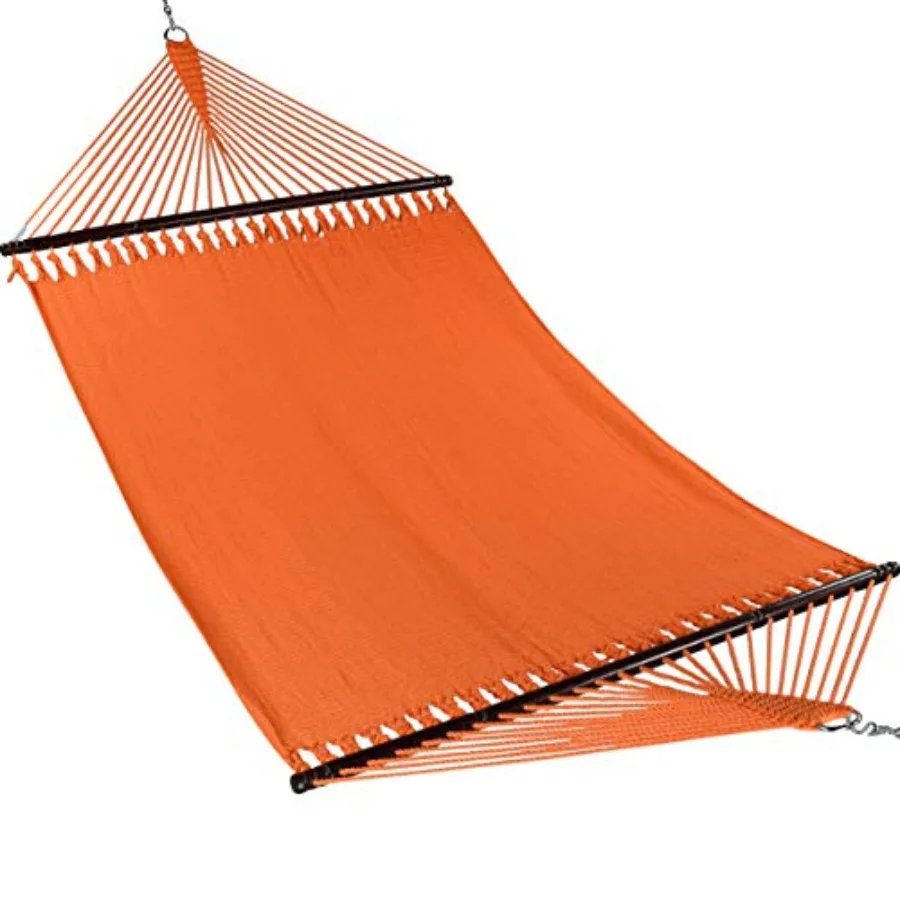 Jumbo Caribbean Hammock for outdoor use - 55 Inch - Soft-Spun Polyester - Orange - ultra-durable and weather-resistant