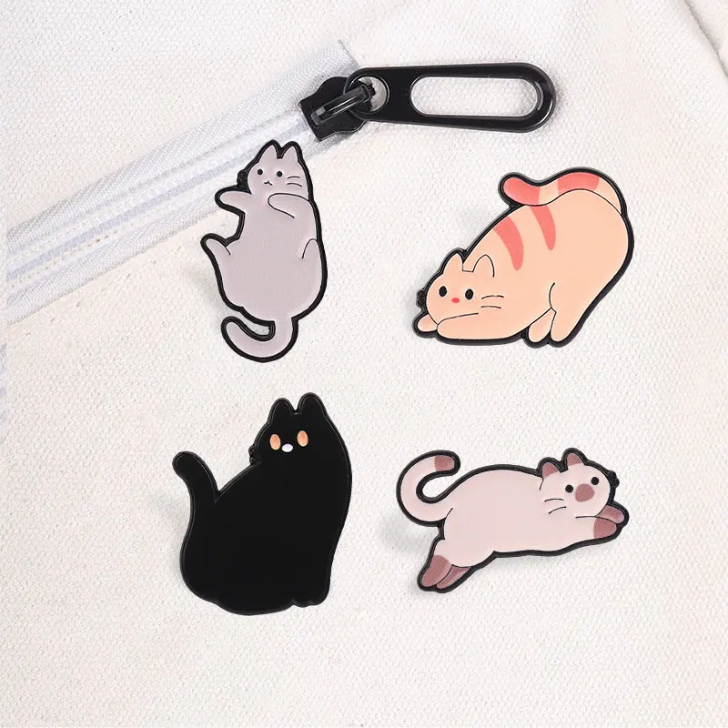 Lustiges Emaille-Abzeichen mit Regenbogenkatze, bunte Kätzchen-Kollektion, Metall-Pin-Accessoire für Hut, Tasche, Dekoration, Geschenk für Freunde – Detail 4