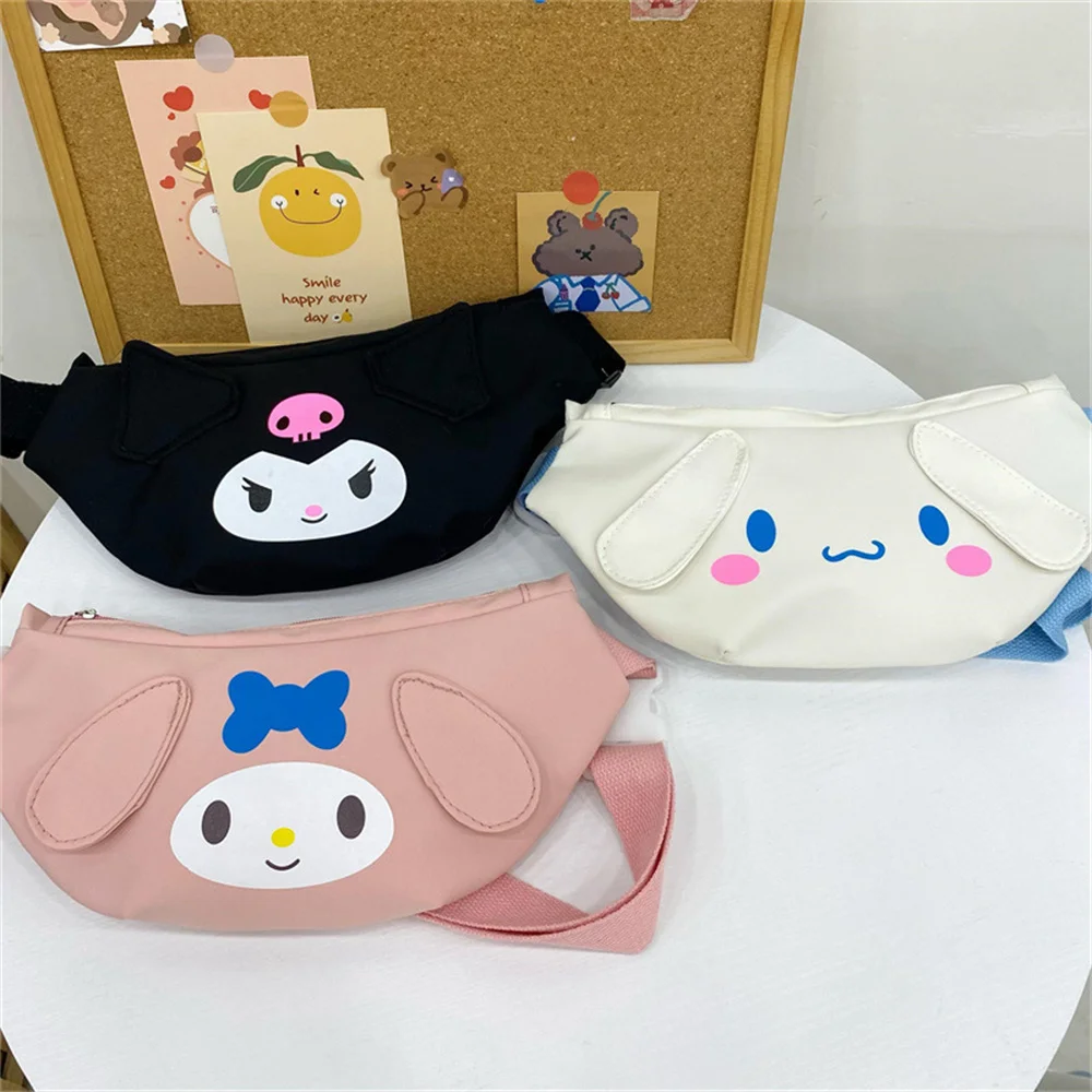 Kawaii Sanrio Kuromi Plush Bag Hello Kitty Plushie Backpack Cinnamoroll My Melody Stuffed Handbag for Girls Birthday Gifts