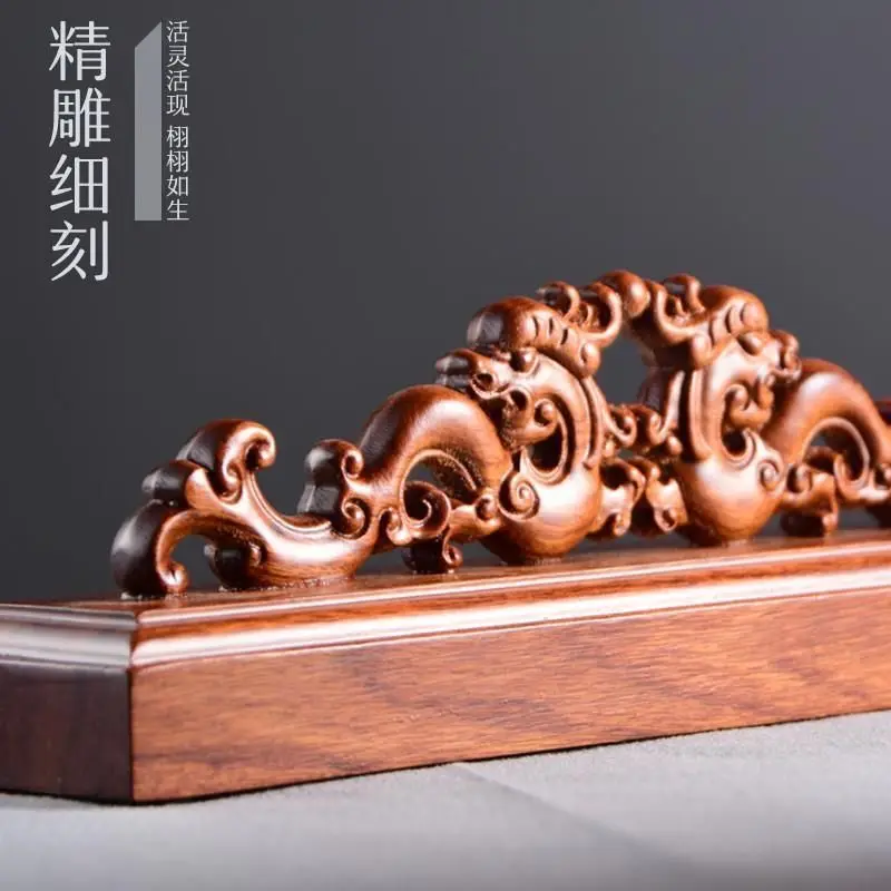 

Black Sandalwood Pen holder Antique Dragon Shaped Solid Wood Japanese Style Brush Holder