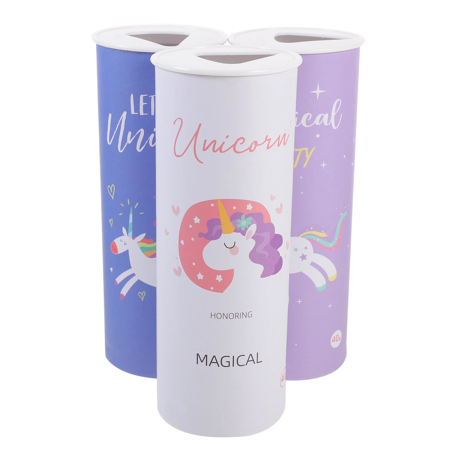 

3 Pcs Car Napkins Cylinder Tissues Boxes Face Unicorn Towel Container Decoration Dinner Cartoon Paper