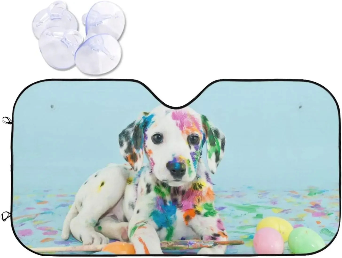 

Dots Dog Car Windshield Sun Shade for Car Truck SUV Front Window Sun Shade Blocks UV Rays Sun Keeps Vehicle Cool Visor Protector