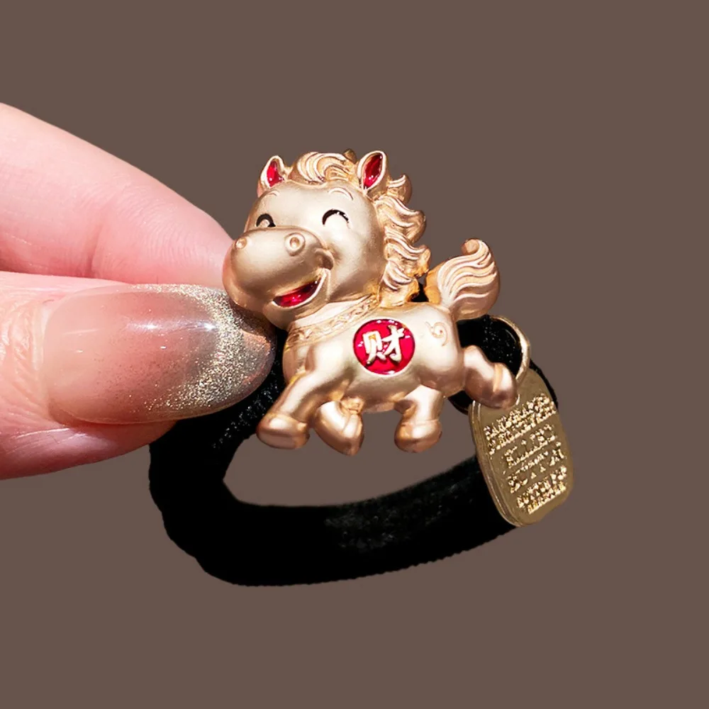 

Red Rope New Year Red Hair Rope 2026 Zodiac Year Horse Year Rubber Band Ponytail Holder Bracelet Horse Year Hair Ring