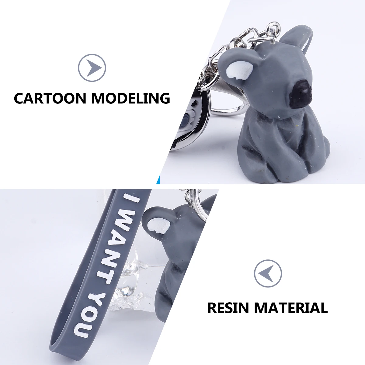 

2Pcs Cartoon Animal Shape Key Geometric Design Bag Pendant Adorable Gifts Cartoon Keychain Bag Pendant