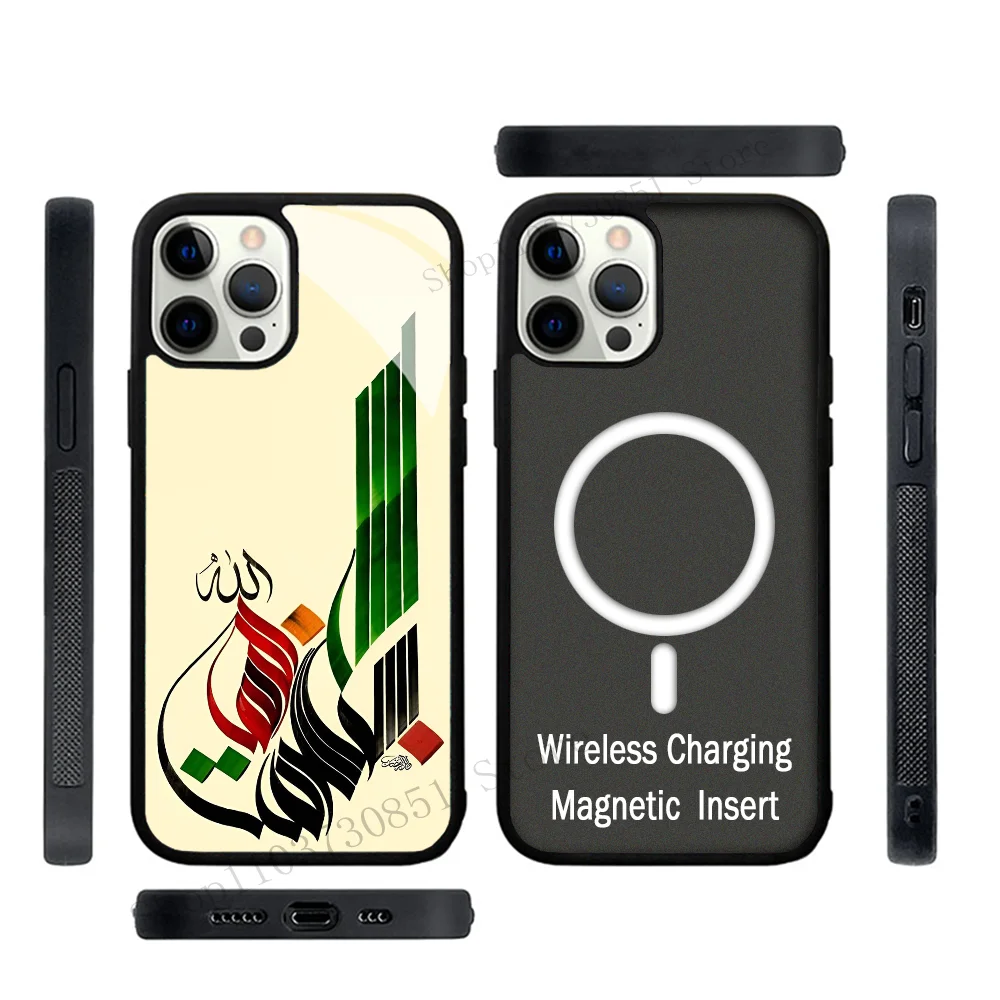 Palestine Flag Map Phone Case Strong Magnetic For IPhone 15 14 13 Pro Max 11 12 Mini Alex Mirror For Magsafe