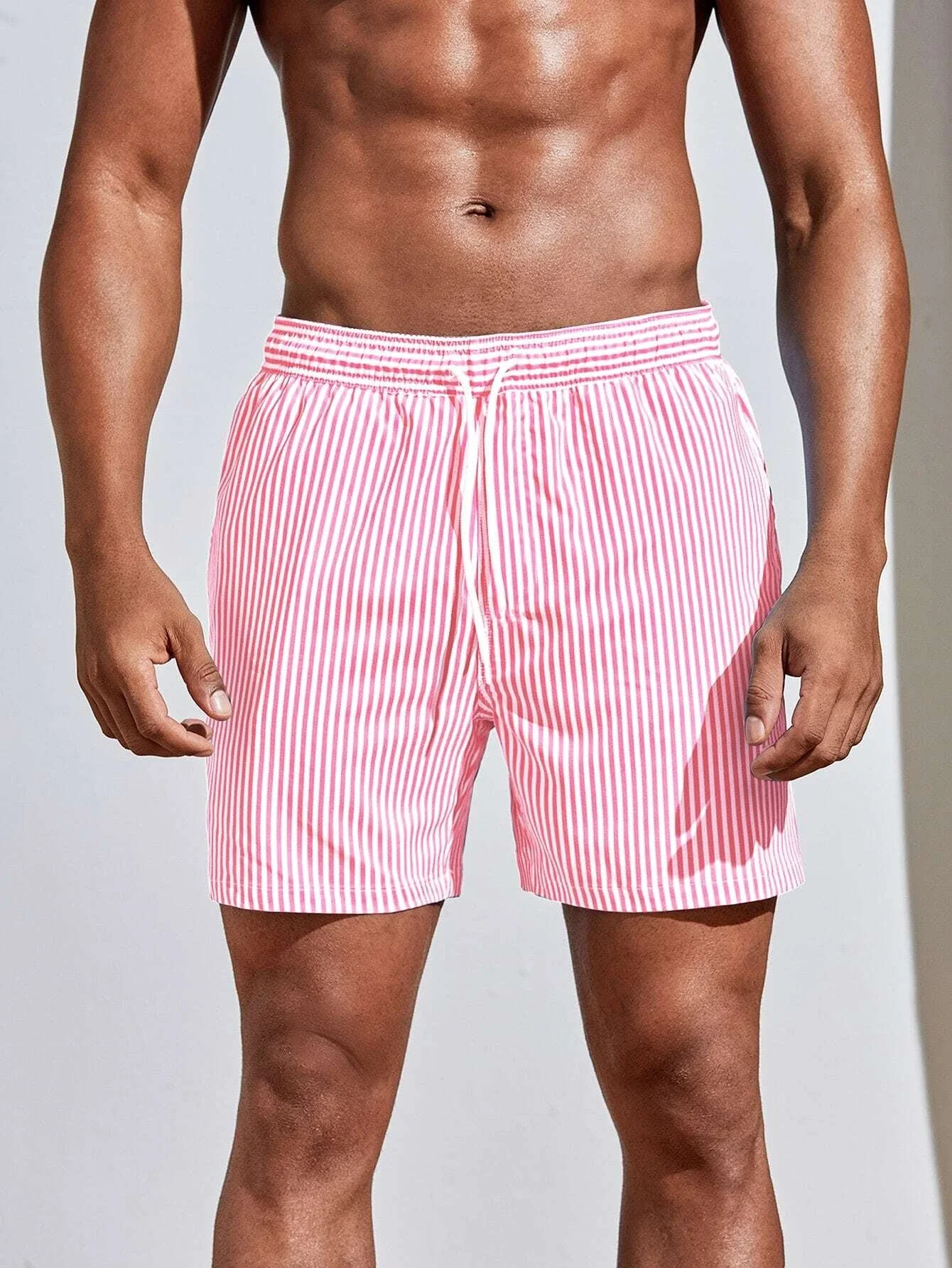 Men's Linha 3D Calções Esportivos, Poliéster, Respirável, Praia, Surf, Personalizado, Casual, Esportes, Férias, Verão, Novo