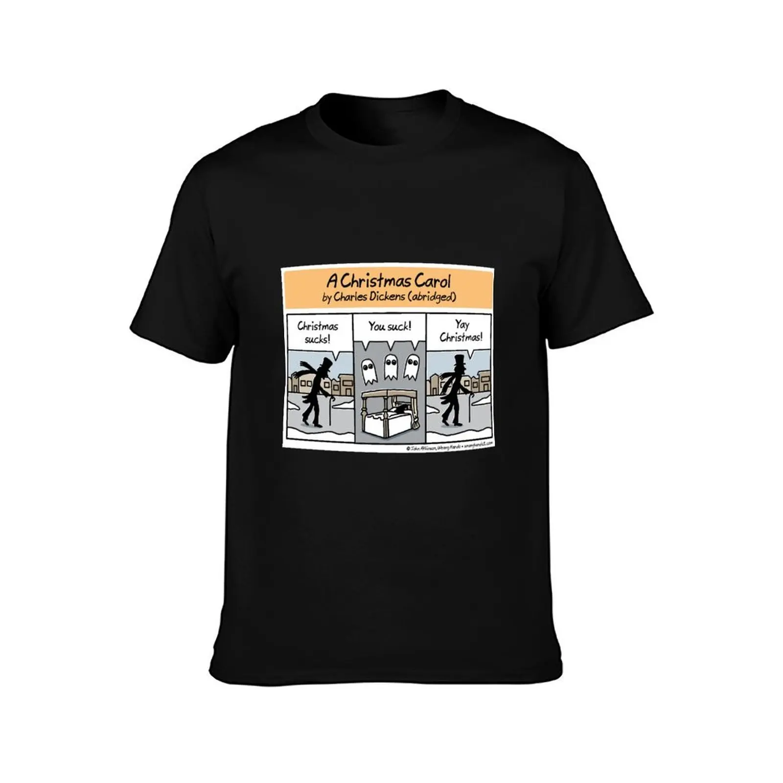 A Christmas Carol (abridged) T-Shirt, Summer Casual Cotton Tee, Oversized Streetwear Tops, Vintage Graphic Print, 100% Cotton