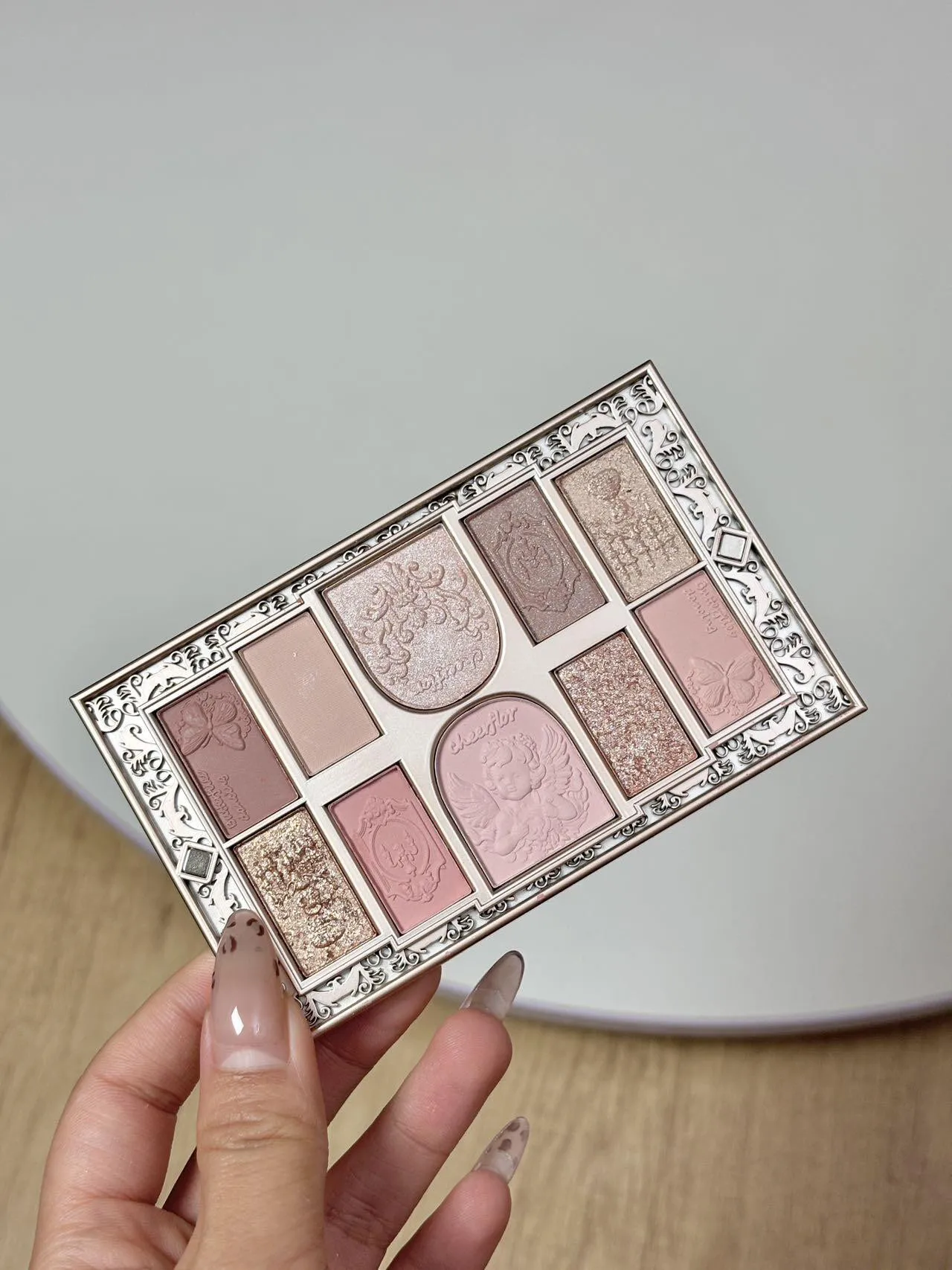 Cheerflor angel eye shadow palette: natural and shimmer colors for daily makeup, trendy korean style, earth tones