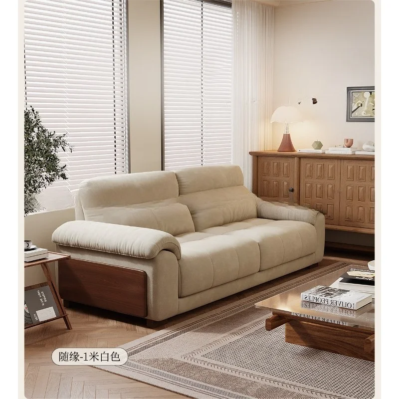 Home Medieval style snow Neil double fabric sofa living room three-person retro small apartment inline sofa cat scratch