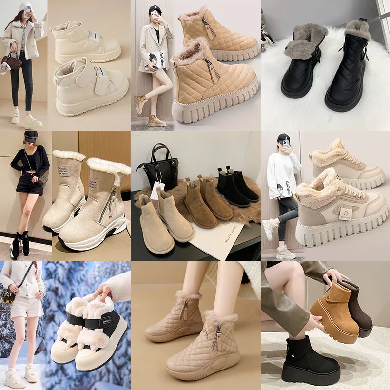 

Snow Boots For Women 2024 New Winter Season With Plush And Thick Boots, Warm Cotton Shoes, Fashionable And Versatile Winter