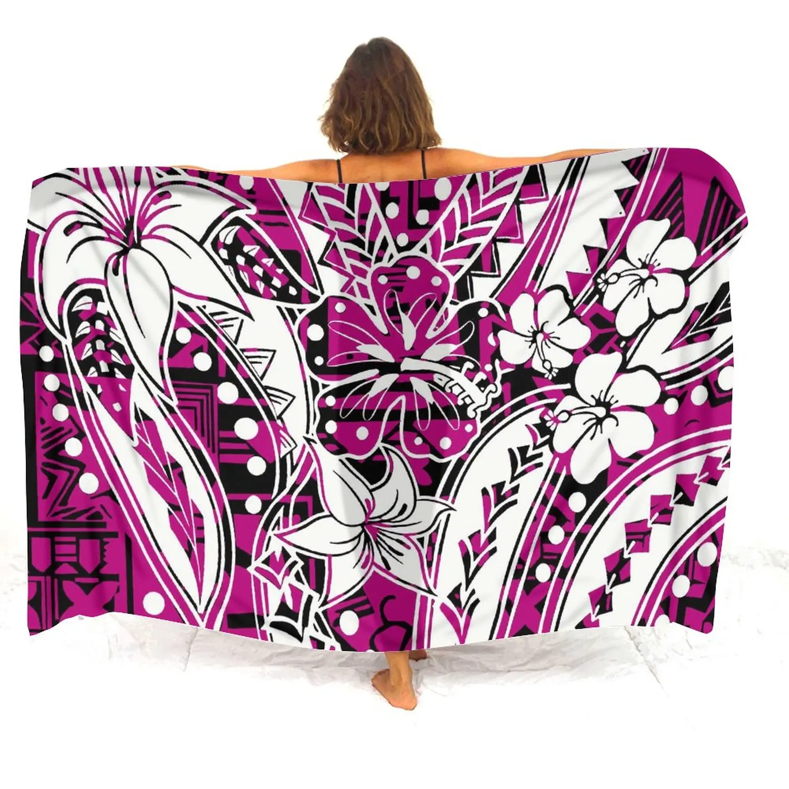 Polynesian Retro Tribal Design Sarong Samoan Pattern Custom Women's Sarong Custom Women's Bikini Coat Sarong